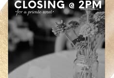 Closing at 2pm | March 8, 2026
